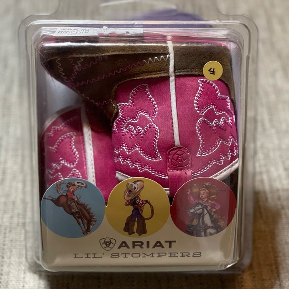 Ariat 🤠 Lil’ Stompers soft boot with hard bottom sole. Size 4 / 9-12m - Picture 3 of 4